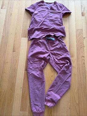 FIGS NWOT Mauve Scrub Top and Jogger Set
